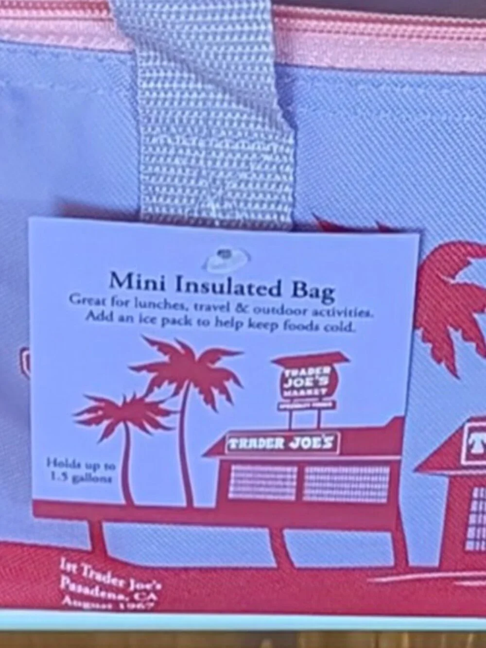 Trader Joe’s Mini Reusable Lavender Haze Insulated Cooler Bag -